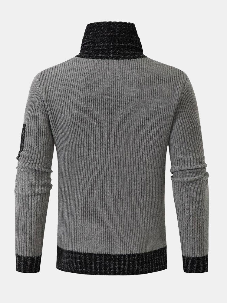 Contrast Turtleneck Sweater