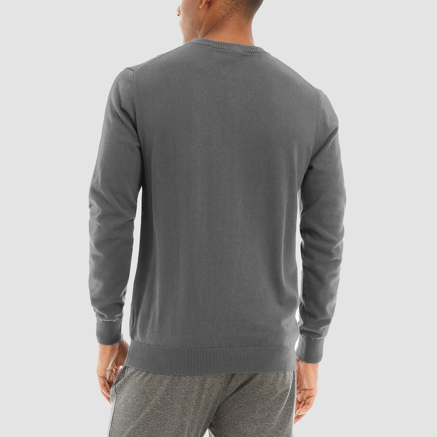 Men's Pullover Sweaters V-Neck Long Sleeve Cotton Sweatshirt
