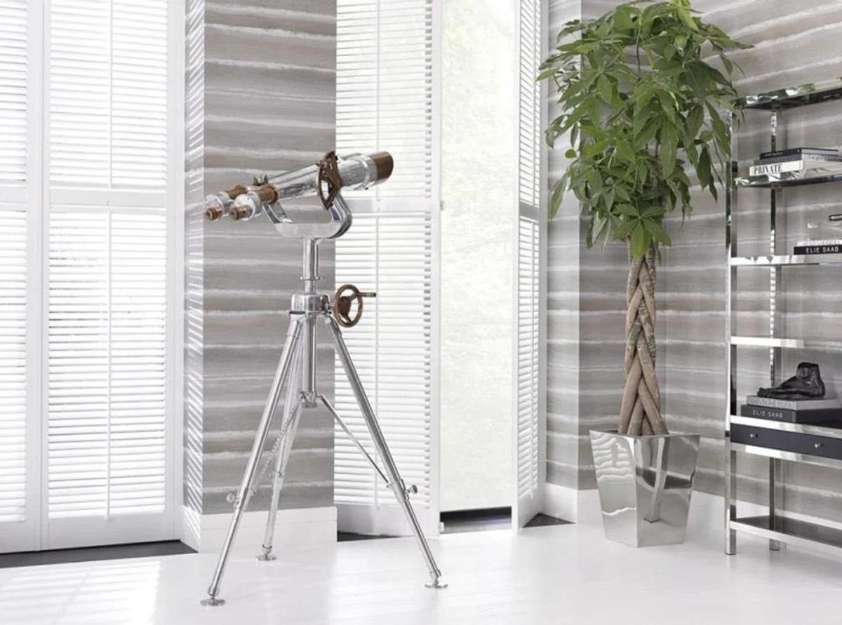 Casa Padrino luxury shelving cabinet with smoke glass and drawer - Luxury Bookshelf