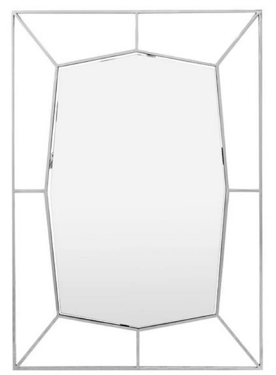 Casa Padrino espejo de pared de dise?o plata 67 x H. 100 cm - Espejo de Acero Inoxidable - Accesorios de Decoraci¨®n de Lujo