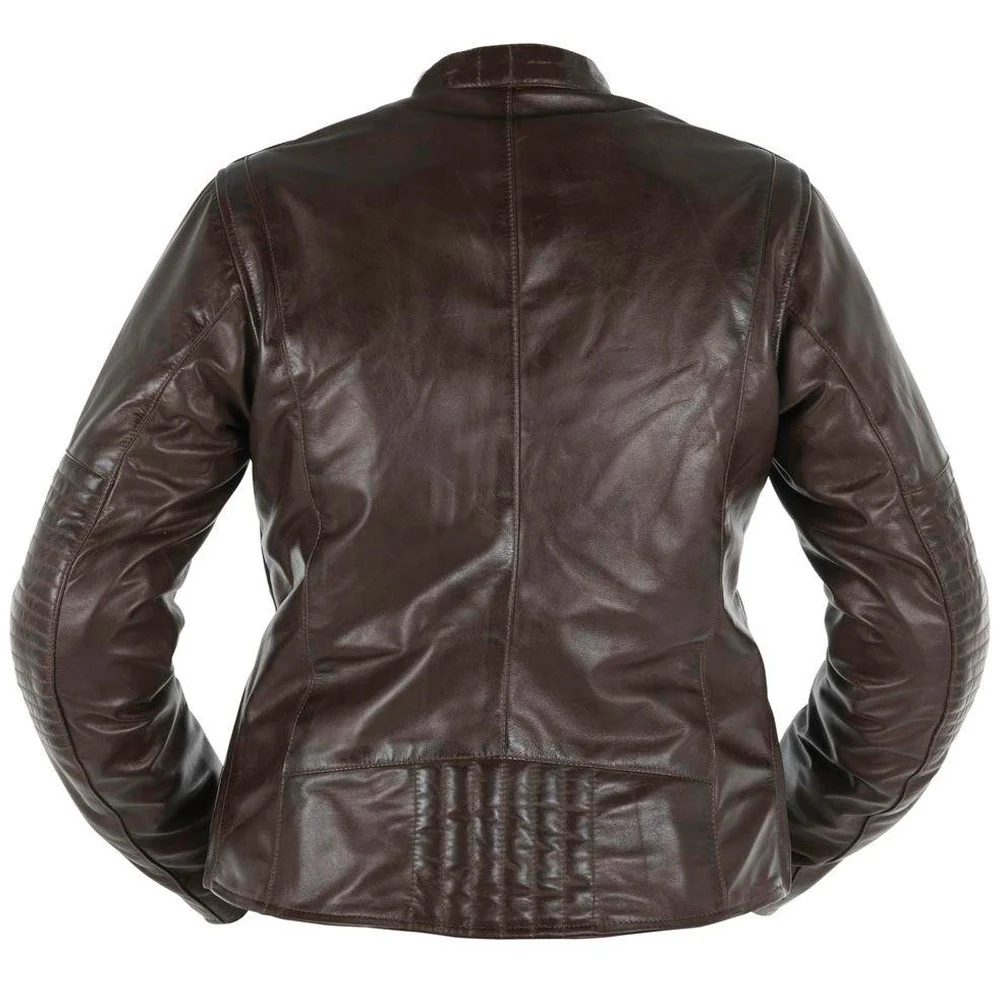 CHAQUETA PIEL OVERLAP DONATELLA MARRON