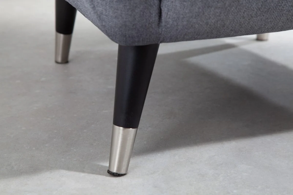 Sill¨®n Chesterfield gris/plata/negro/bergere de Casa Padrino