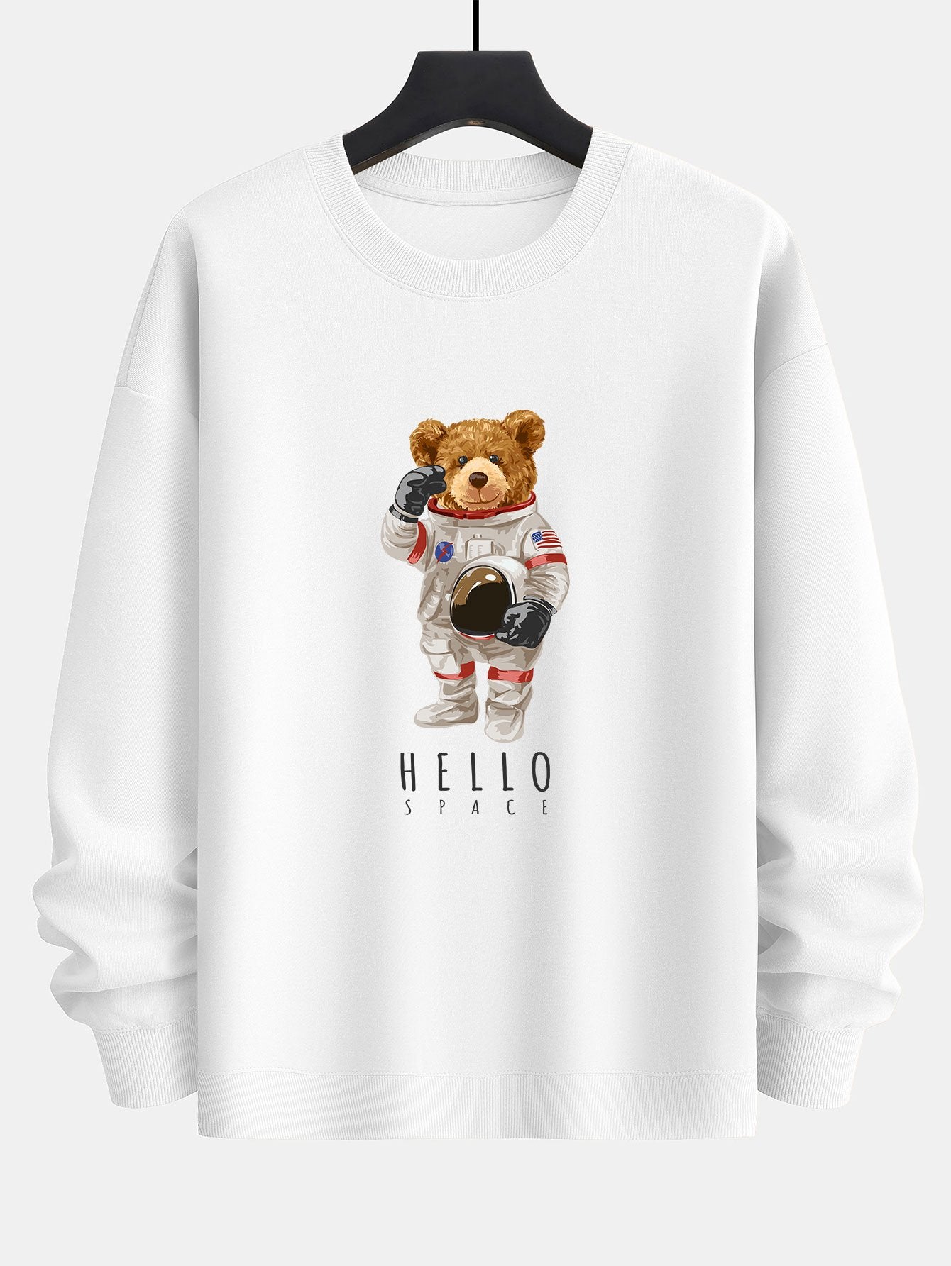 Astronaut Bear Print Relax Fit Sweatshirt