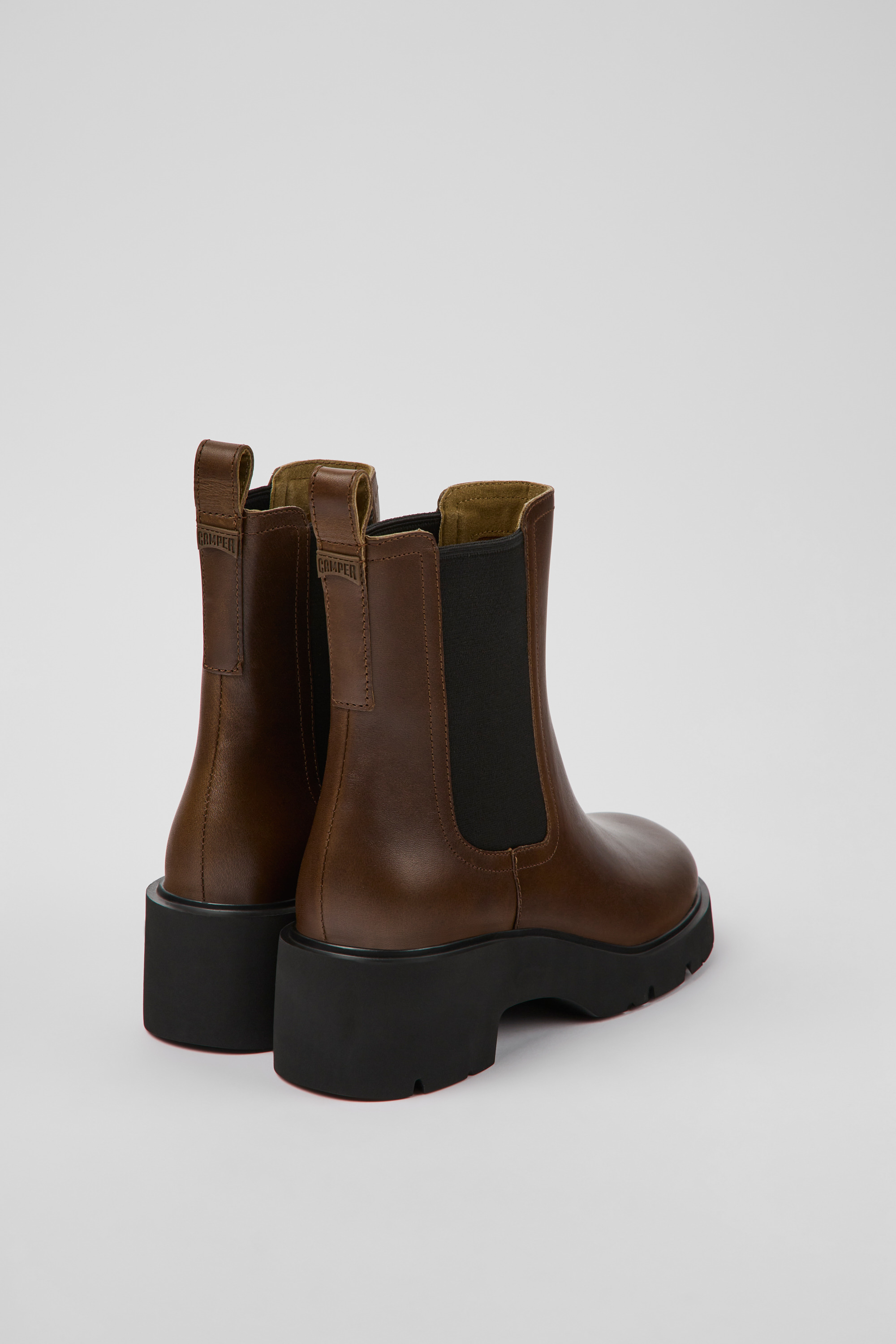 Milah - Brown leather Chelsea boots for women