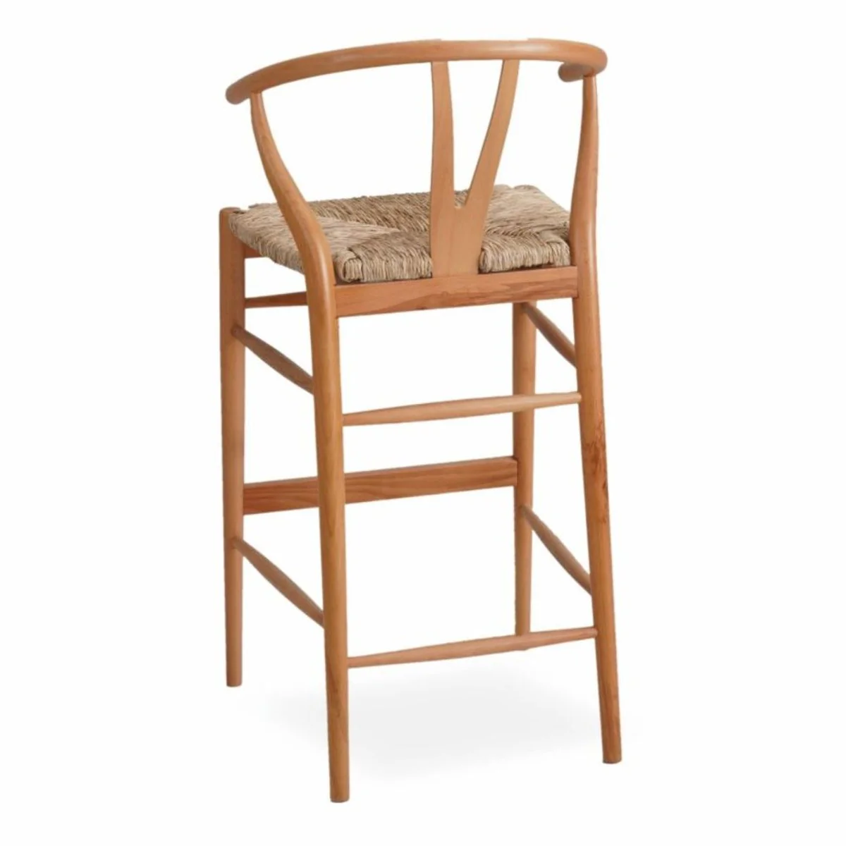 Casa Padrino silla de bar de lujo con reposabrazos natural A. 103 cm - Muebles bar de madera maciza