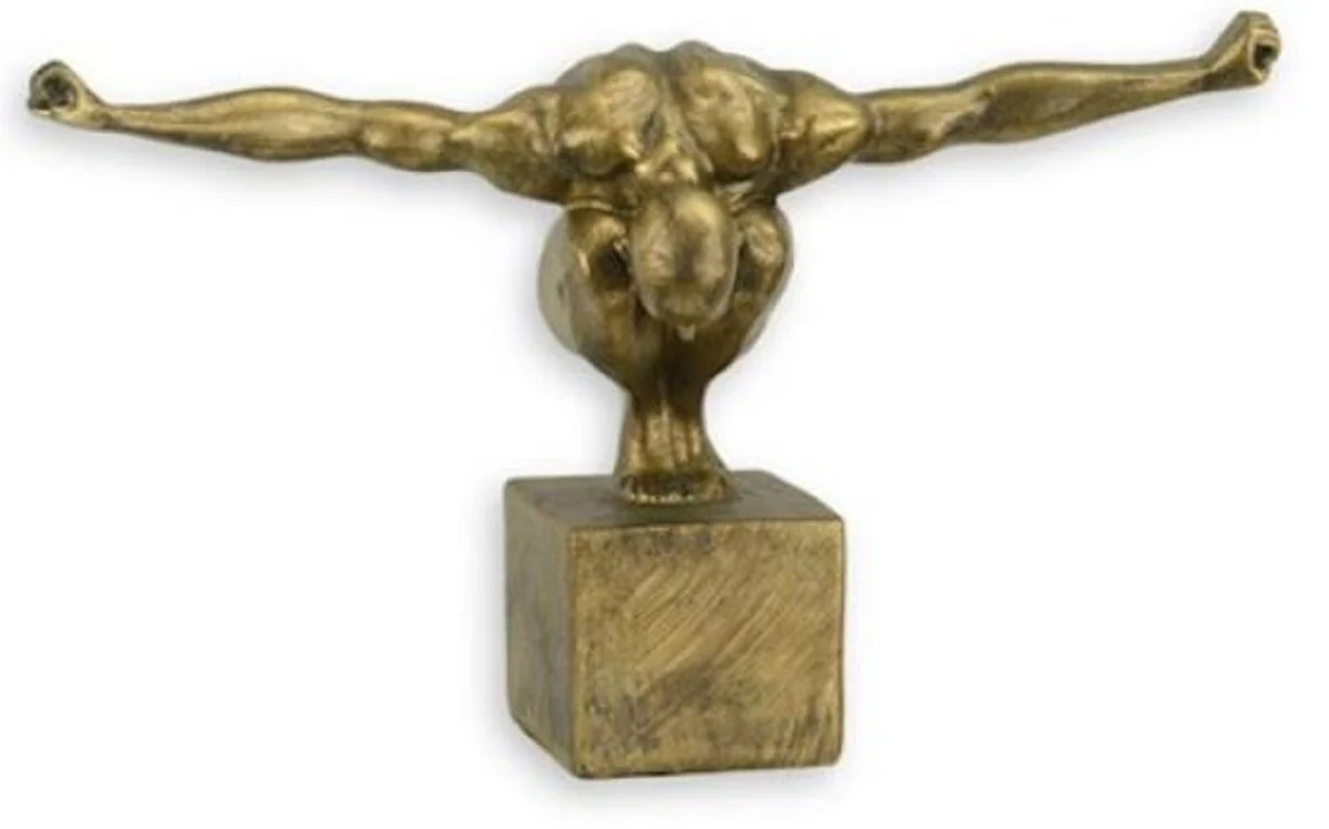 Casa Padrino figura decorativa de resina sintética atleta buzo alto oro antiguo 32,1 x 12,4 x A. 20 cm - Escultura de decoración de salón - Accesorios de decoración