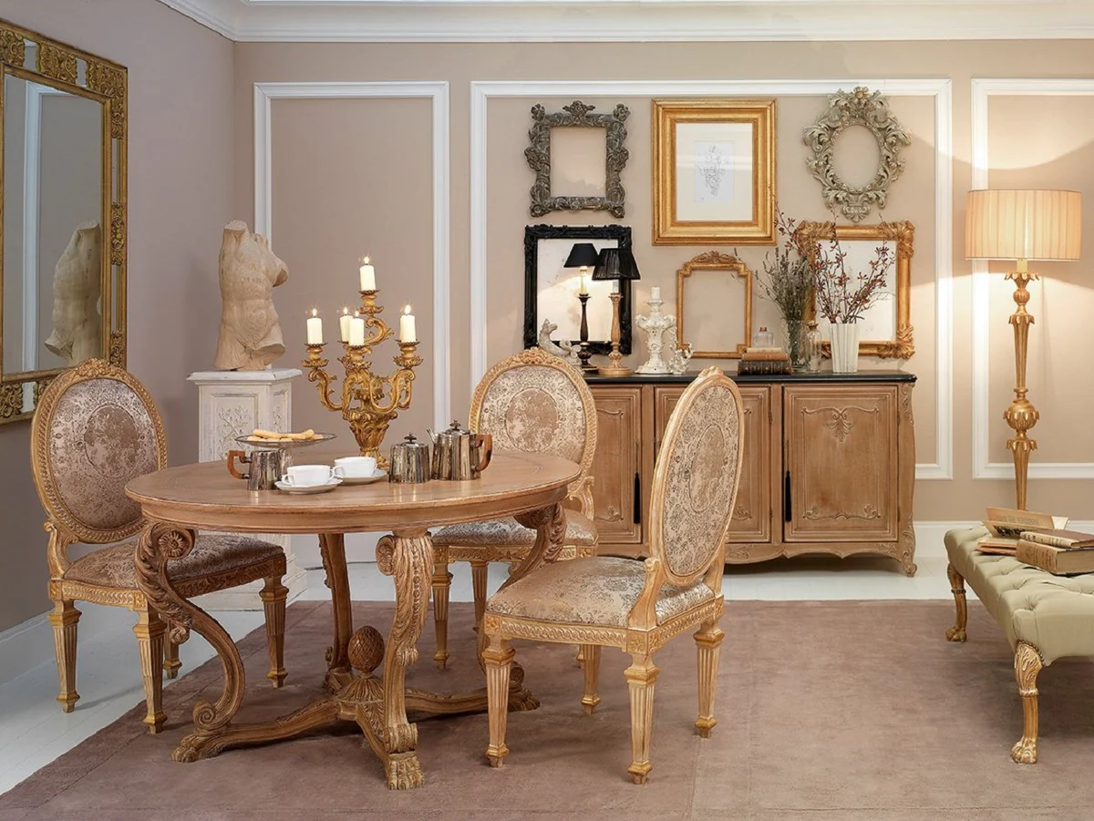 Casa Padrino portavela barroco de lujo oro antiguo Ø 35 x A. 51 cm - Magnífico portavela de estilo barroco - Accesorios decorativos de lujo en estilo barroco - Calidad de lujo - Hecho en Italia