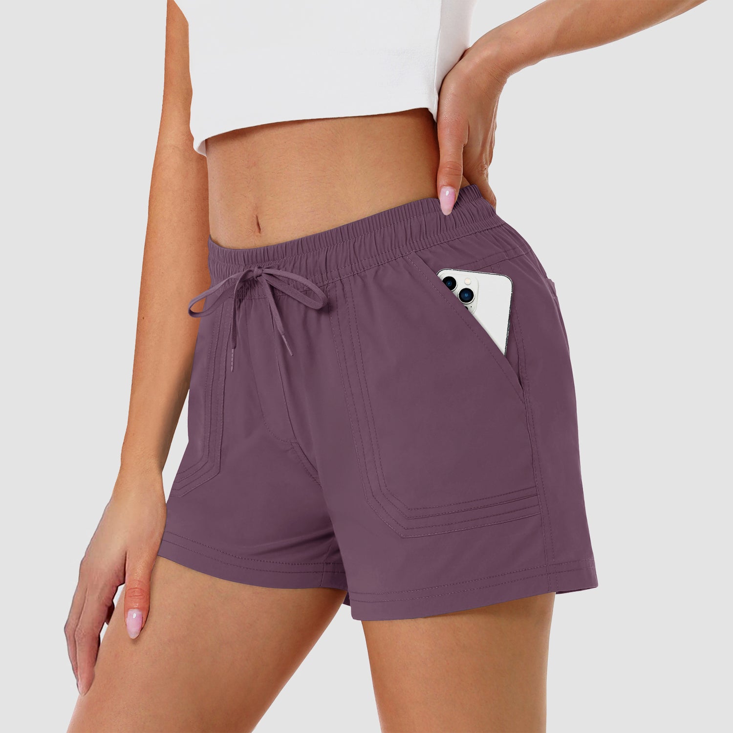 Women's Running Shorts Gym Workout Quick Dry Relaxed Fit Casual Shorts with 2 Pockets