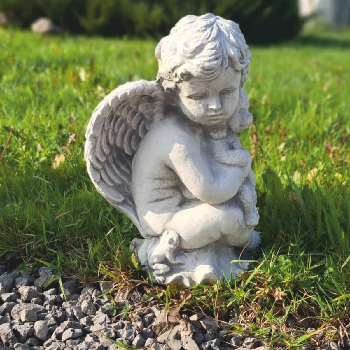 Casa Padrino escultura de decoraci¨®n de jard¨ªn Art Nouveau ¨¢ngel gris H. 36 cm - Figura de jard¨ªn