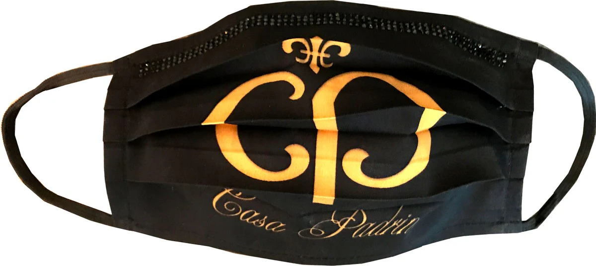 Casa Padrino Bling Bling Mask Negro / Dorado - Máscara CP con diamantes de imitación negros