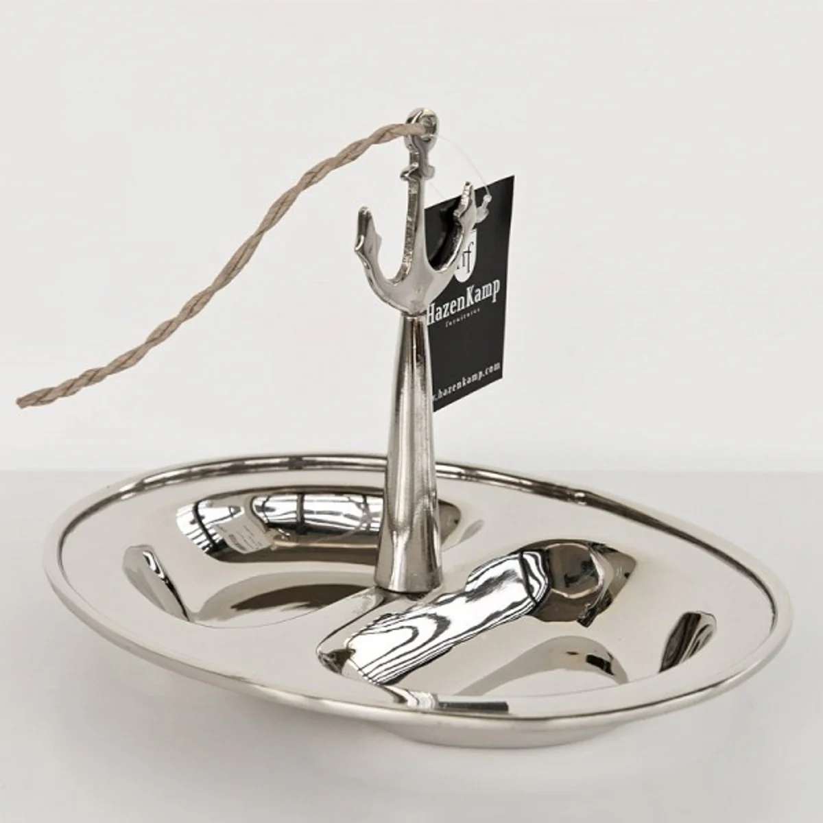 Casa Padrino brass bowl anchor plated for nuts or sugar biscuits with 2 segments - Maritime decoration