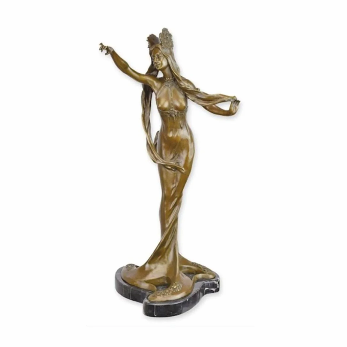 Casa Padrino escultura decorativa de bronce Art Nouveau dama A. ??59 cm