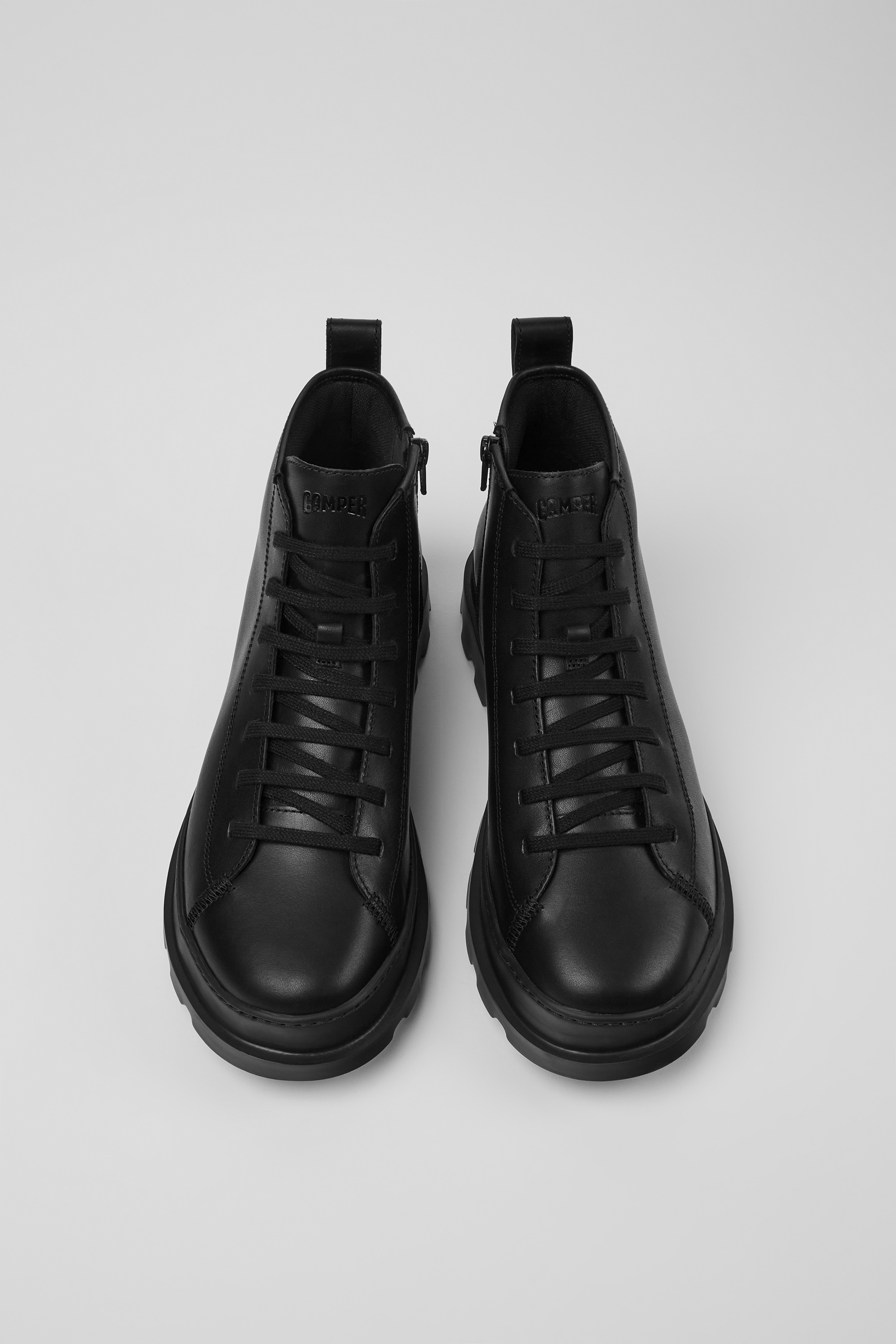 Brutus - Black leather ankle boots for men