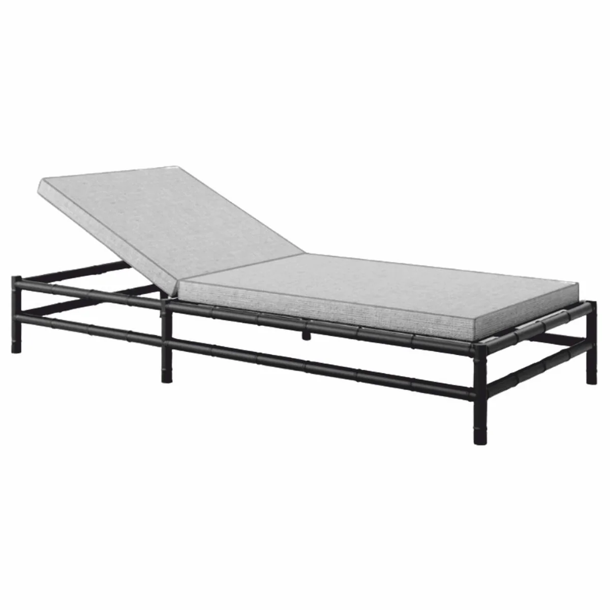 Casa Padrino Tumbona de Jard¨ªn de Lujo Negro / Gris 210 cm - Muebles de Hotel y Jard¨ªn
