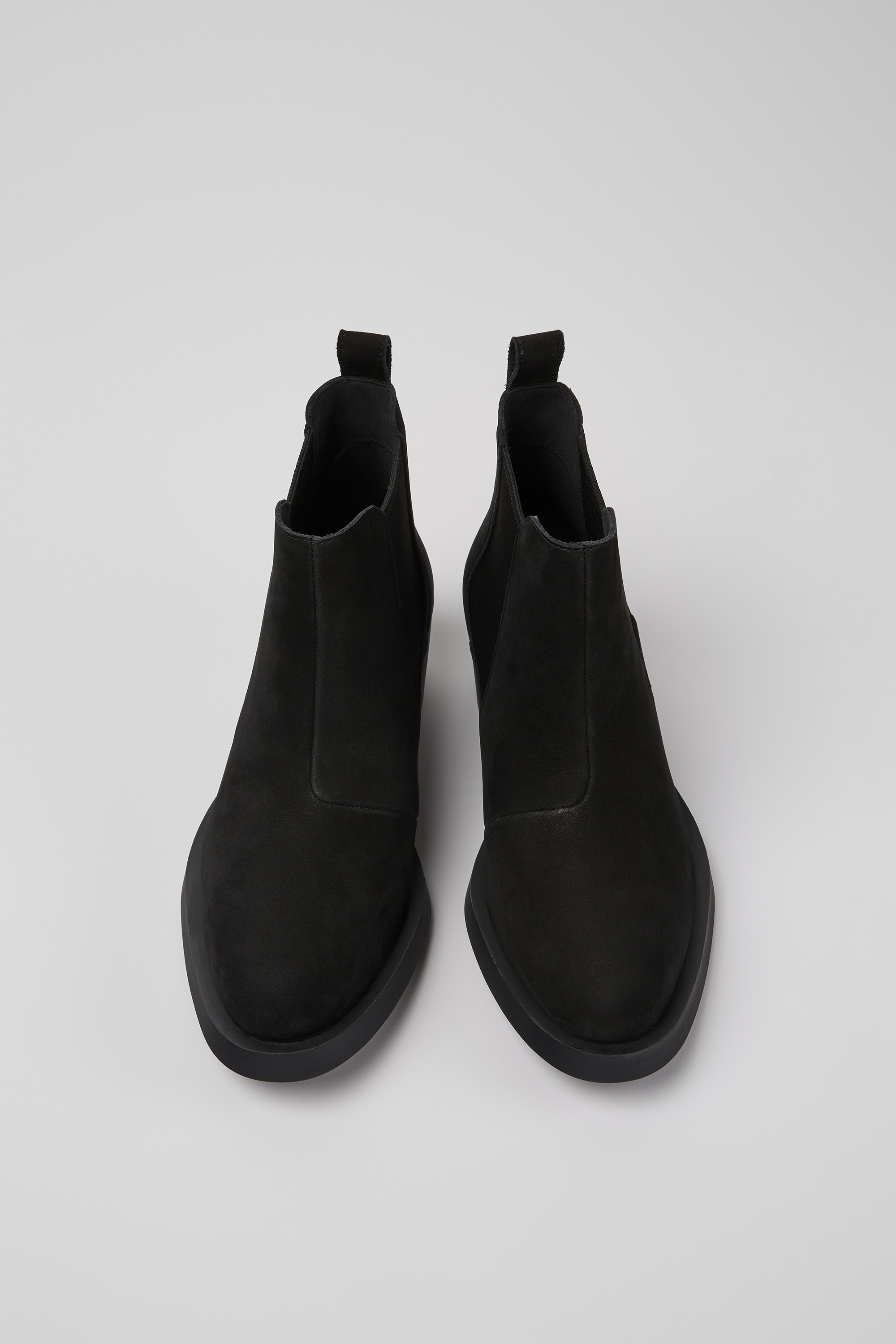 Bonnie - Black nubuck ankle boots for women
