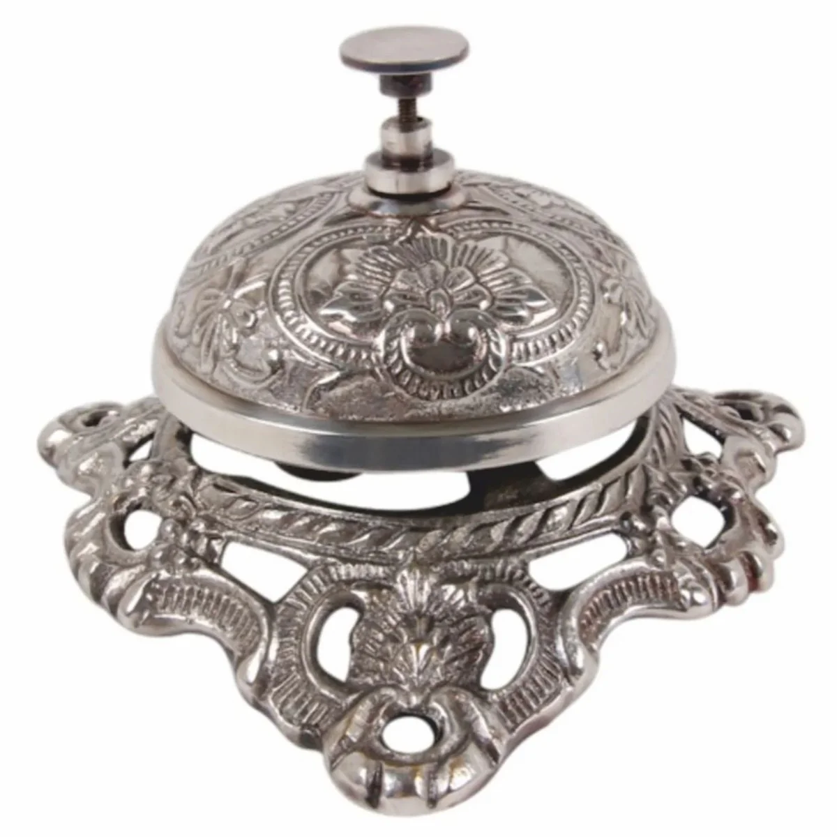 Casa Padrino Campana de Mesa Barroco Plata 13 cm - Accesorios para Hoteles y Restaurantes