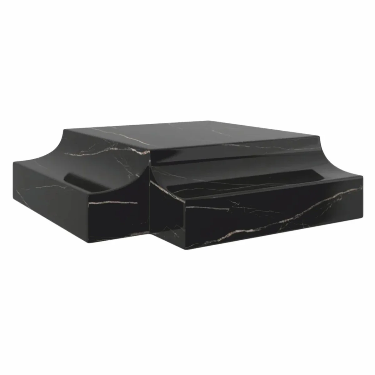 Casa Padrino Mesa de Centro de Lujo de M¨¢rmol Negro 109 cm - Muebles para Sala de Estar y Hotel