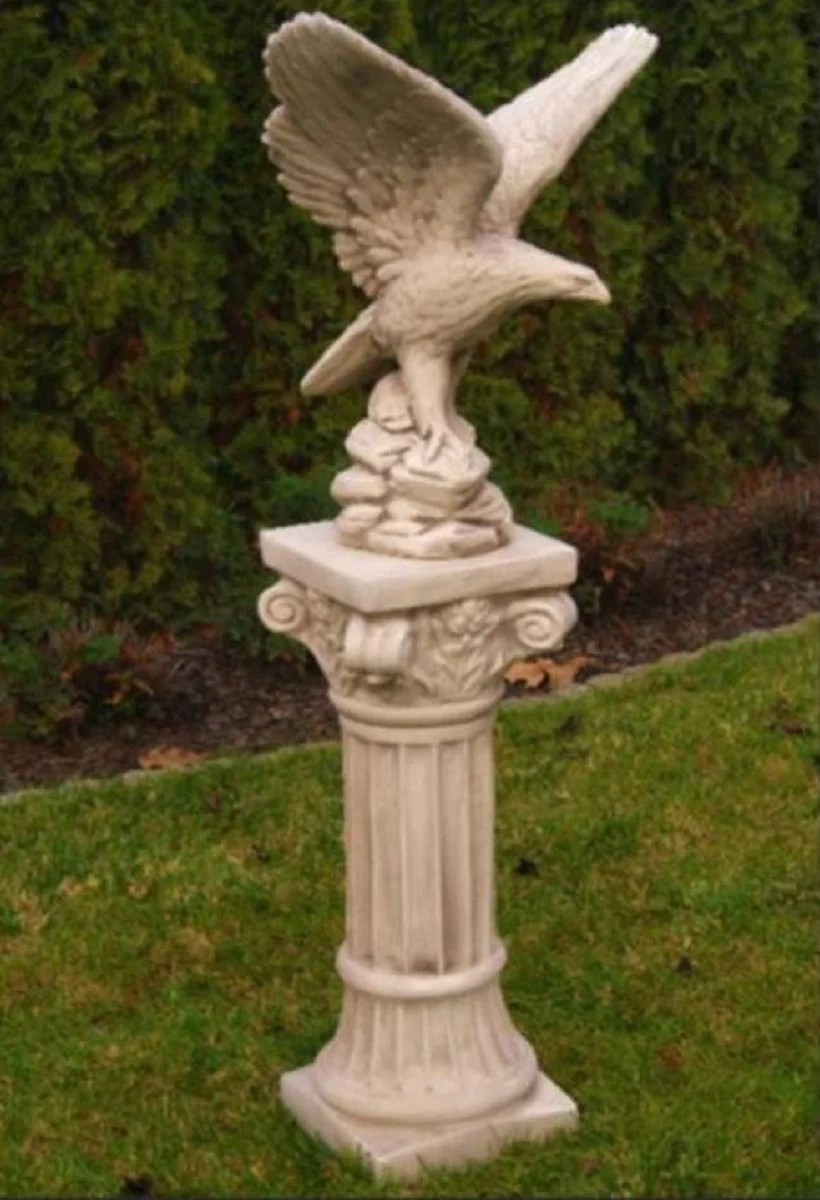 Casa Padrino Pilar Barroco Beige A. 76 cm - Magn¨ªfica Pilar de Jard¨ªn de Estilo Barroco - Decoraci¨®n Pilar de Piedra - Accesorios de Decoraci¨®n de Terrazas y Jardines Barrocos