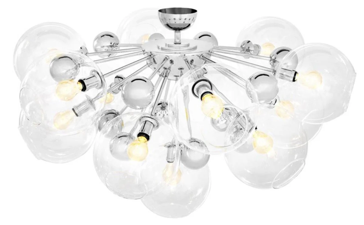 Casa Padrino lámpara de techo de lujo plata Ø 90 x H. 57 cm - Calidad de Lujo