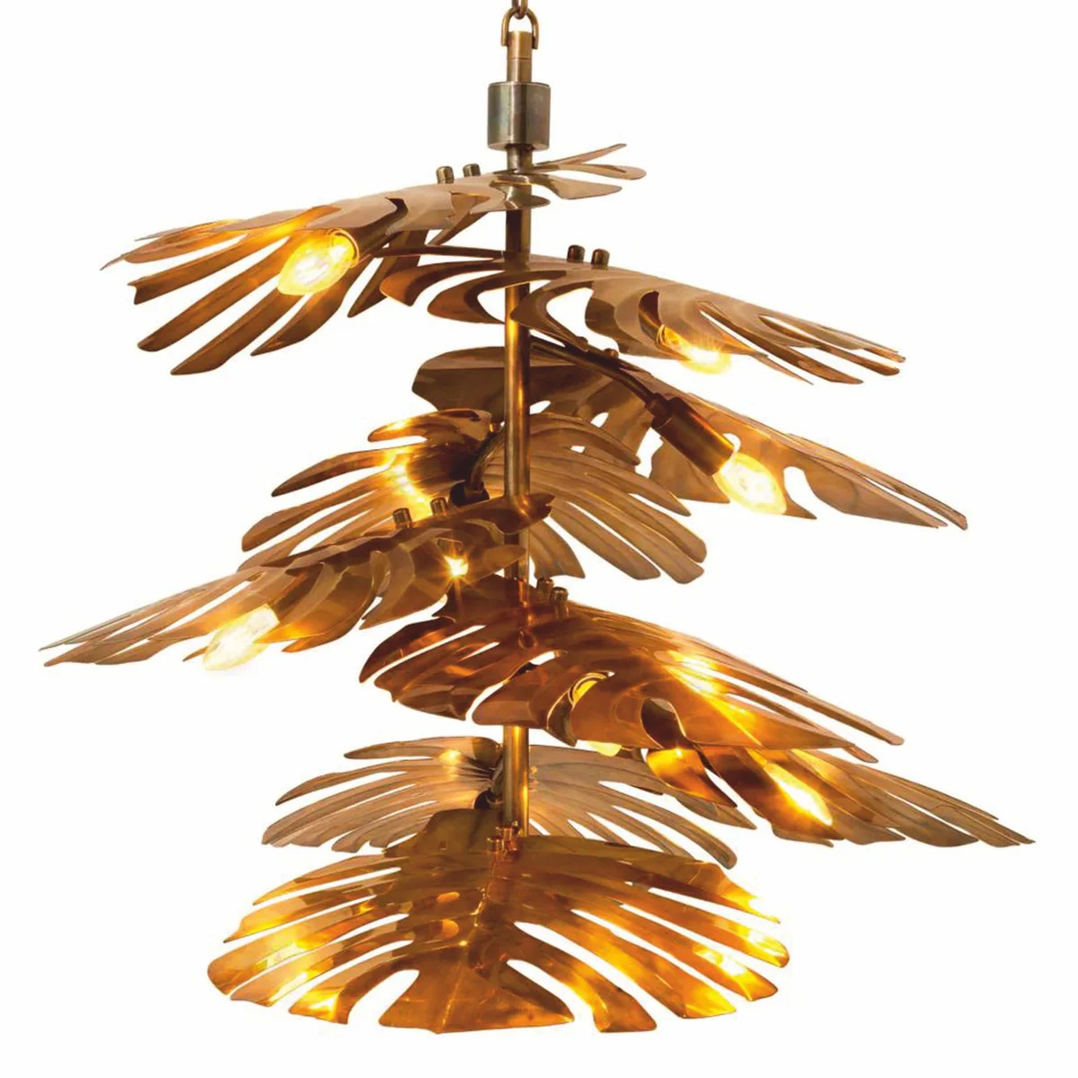 Casa Padrino L¨¢mpara de Ara?a de Lujo Lat¨®n Vintage Al. 58 cm - L¨¢mpara de Ara?a de Hotel & Restaurante