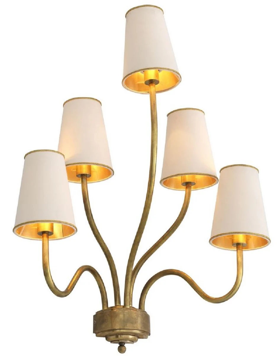 Casa Padrino lámpara de pared de lujo latón vintage / crema 53 x 34 x A. 68 cm - Lámpara de Pared de Hotel y Restaurante - Calidad de Lujo