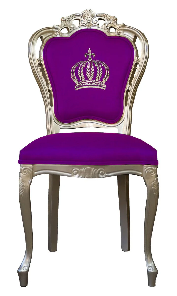 Pomp??s by Casa Padrino luxury baroque dining chair purple / gold - Pomp??s baroque chair designed by Harald Gl??ckler