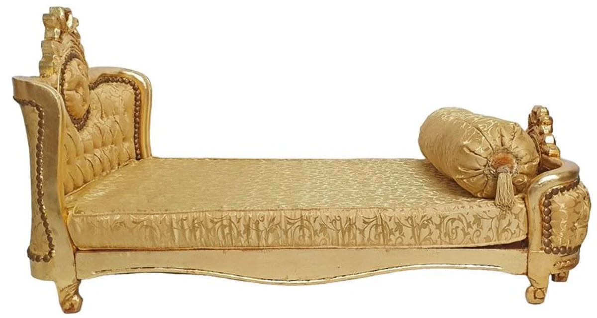 Casa Padrino cama de perro barroco patrón oro / oro antiguo - Cama de perro de estilo antiguo hecha a mano - Magníficos muebles para perros en estilo barroco - Muebles barrocos para mascotas