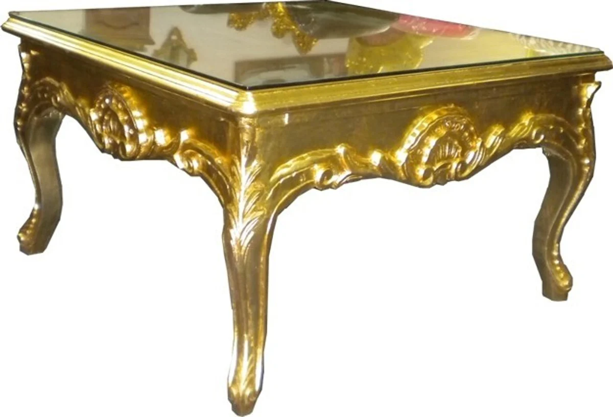 Casa Padrino Baroque coffee table 70x70 cm Gold - coffee table - coffee table - side table - furniture