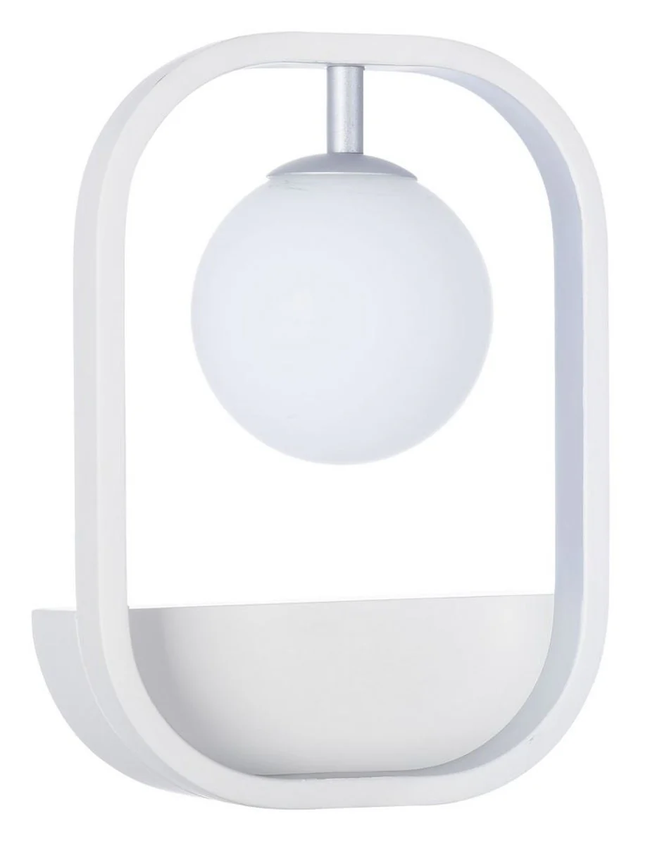 Casa Padrino aplique de pared de lujo blanco / plata 17.8 x 11 x H. 25 cm - Lámpara de Pared de Lujo