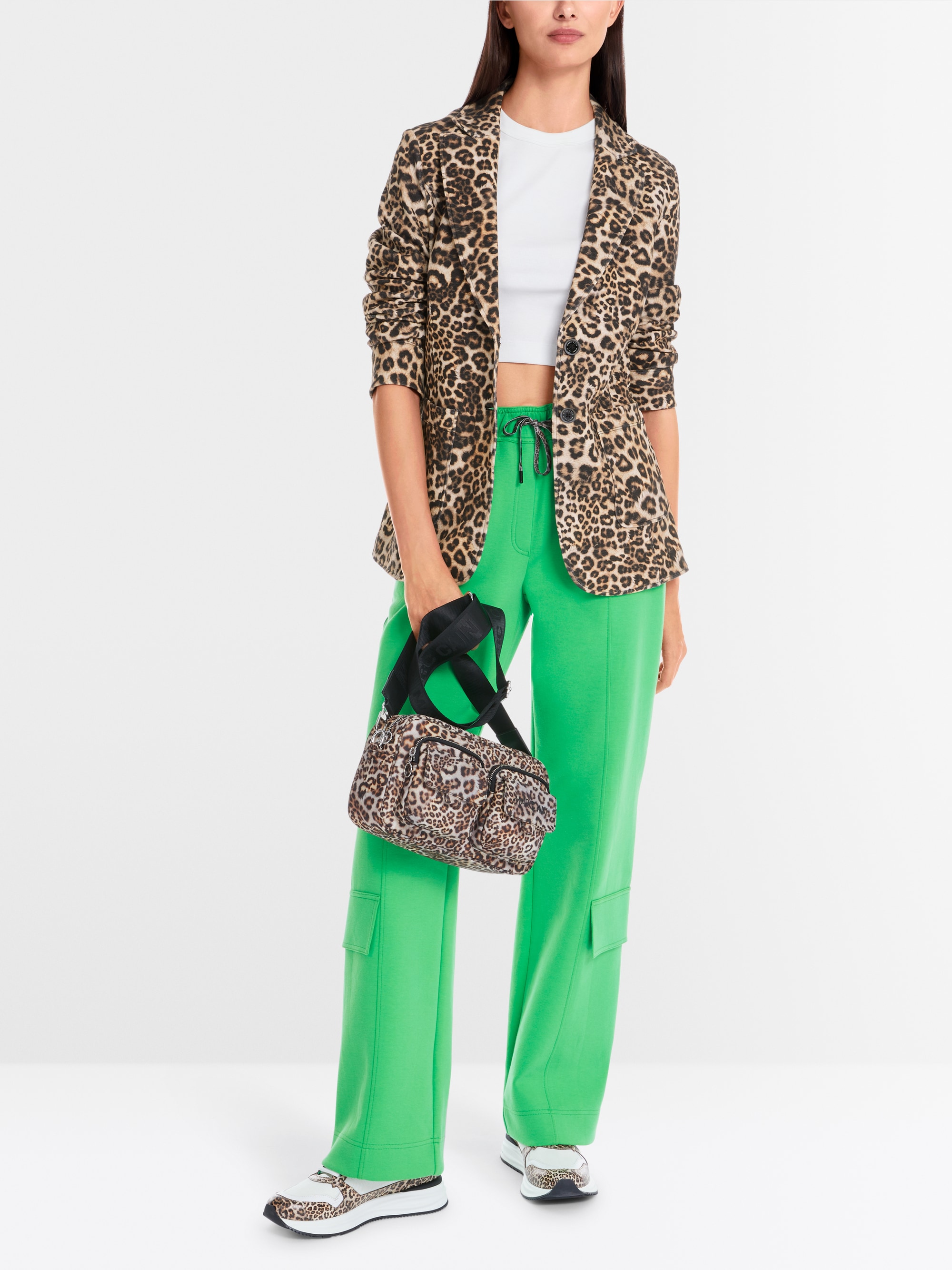 Marc-Cain Jersey blazer with leopard print