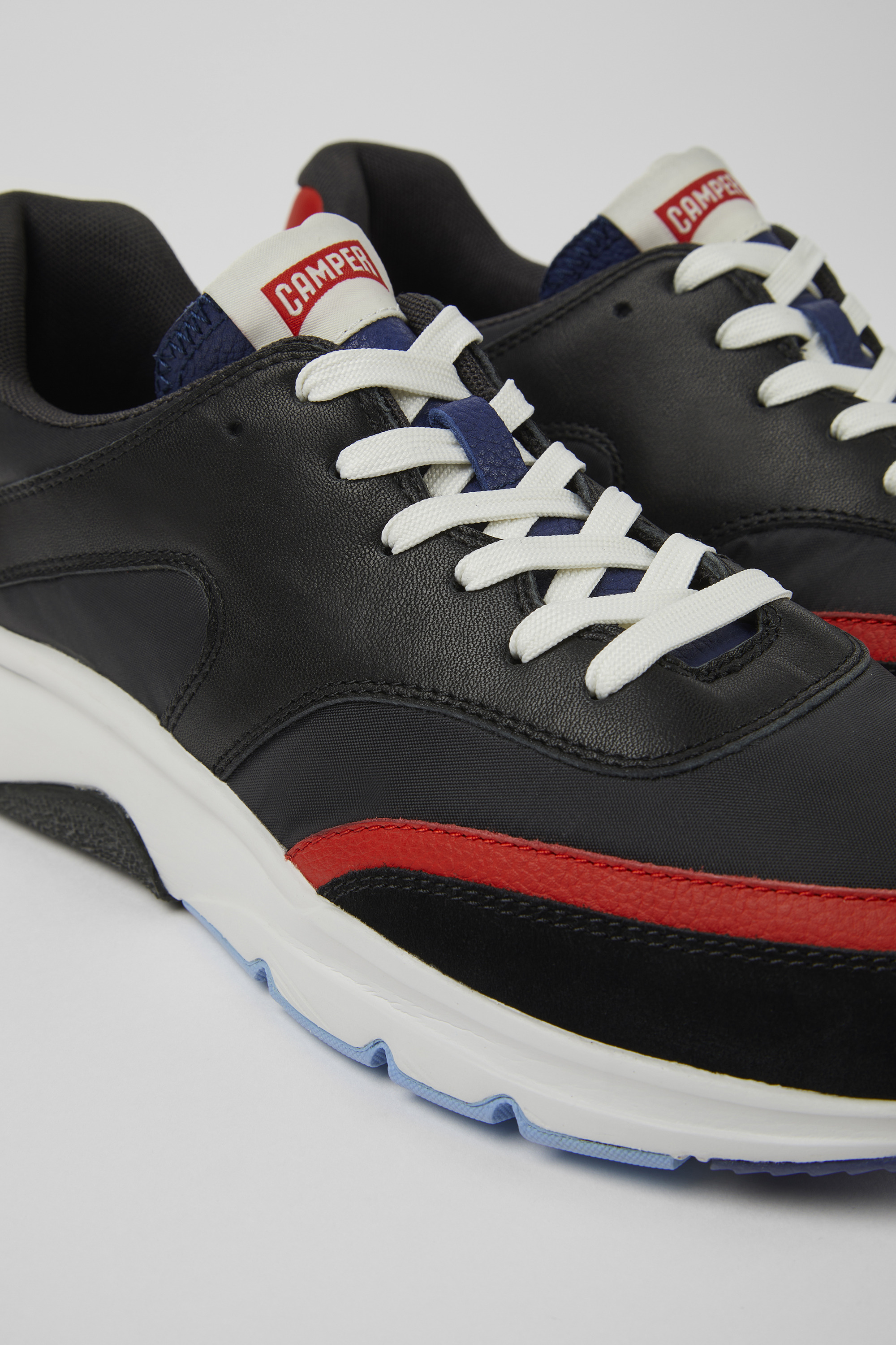 Drift - Black and red textile and leather sneakers for men