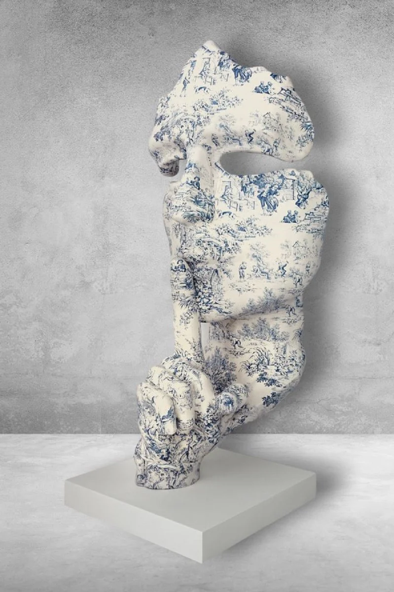 Casa Padrino escultura decorativa XXL crema / azul / gris A. 180 cm