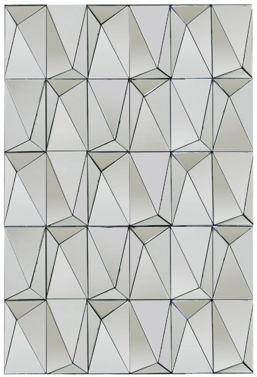 Casa Padrino espejo de pared de dise?o plata 80 x 7 x A. 120 cm - Espejo de sal¨®n moderno con formas geom¨¦tricas - Accesorios decorativos de lujo