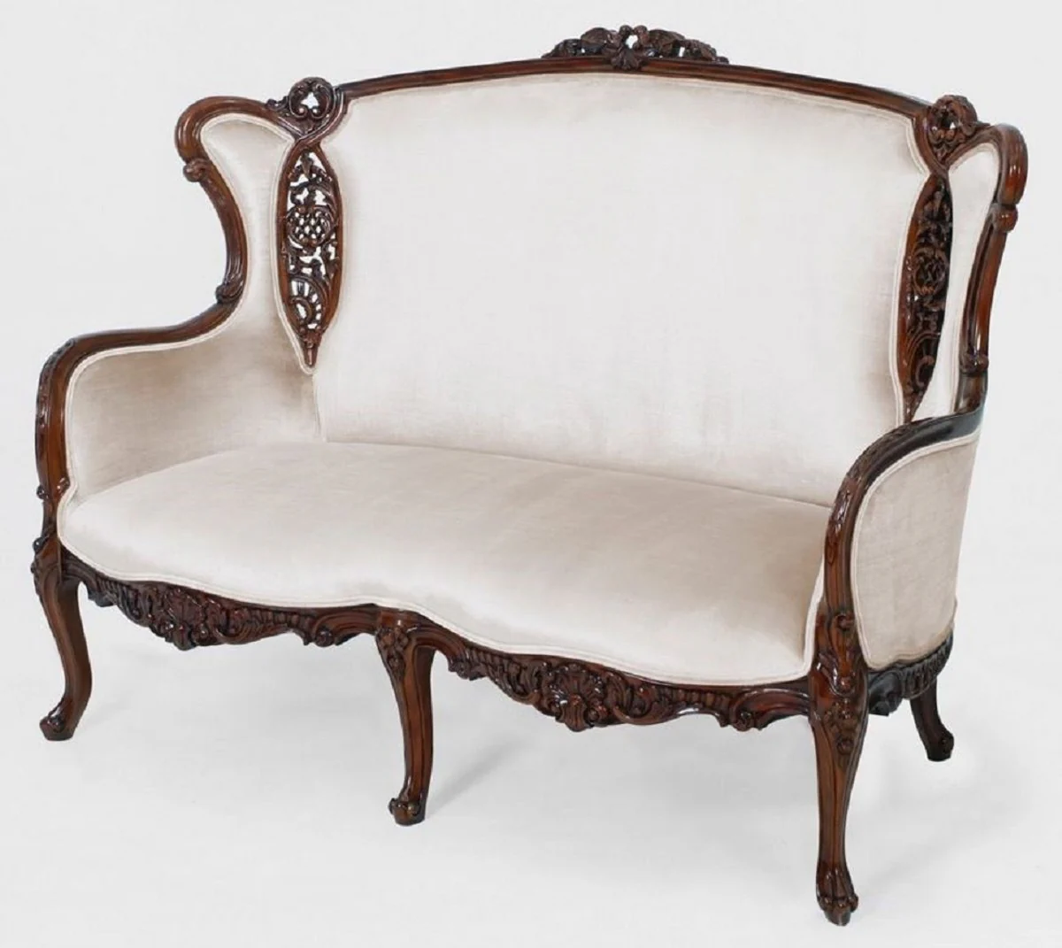 Casa Padrino sof¨¢ barroco de lujo blanco / marr¨®n - Magn¨ªfico sof¨¢ de sala de estar de estilo barroco - Muebles de Sal¨®n y Hoteles Barrocos - Noble y Magn¨ªfico