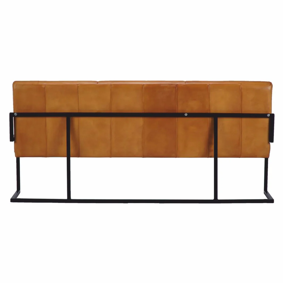 Casa Padrino banco de lujo de cuero genuino marr¨®n claro / negro 200 cm - Muebles de cuero genuino