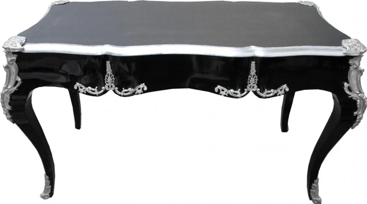 Casa Padrino luxury Baroque Desk Black / Silver secretary luxury furniture
