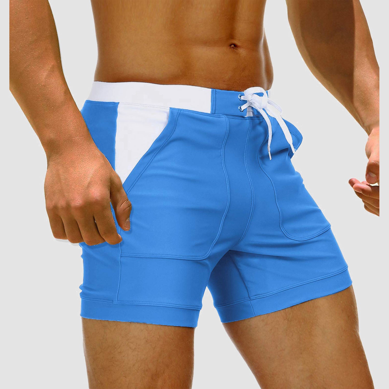 Men's Swim Trunks Square Leg with Pockets Mesh Lining Beach Shorts Underwear