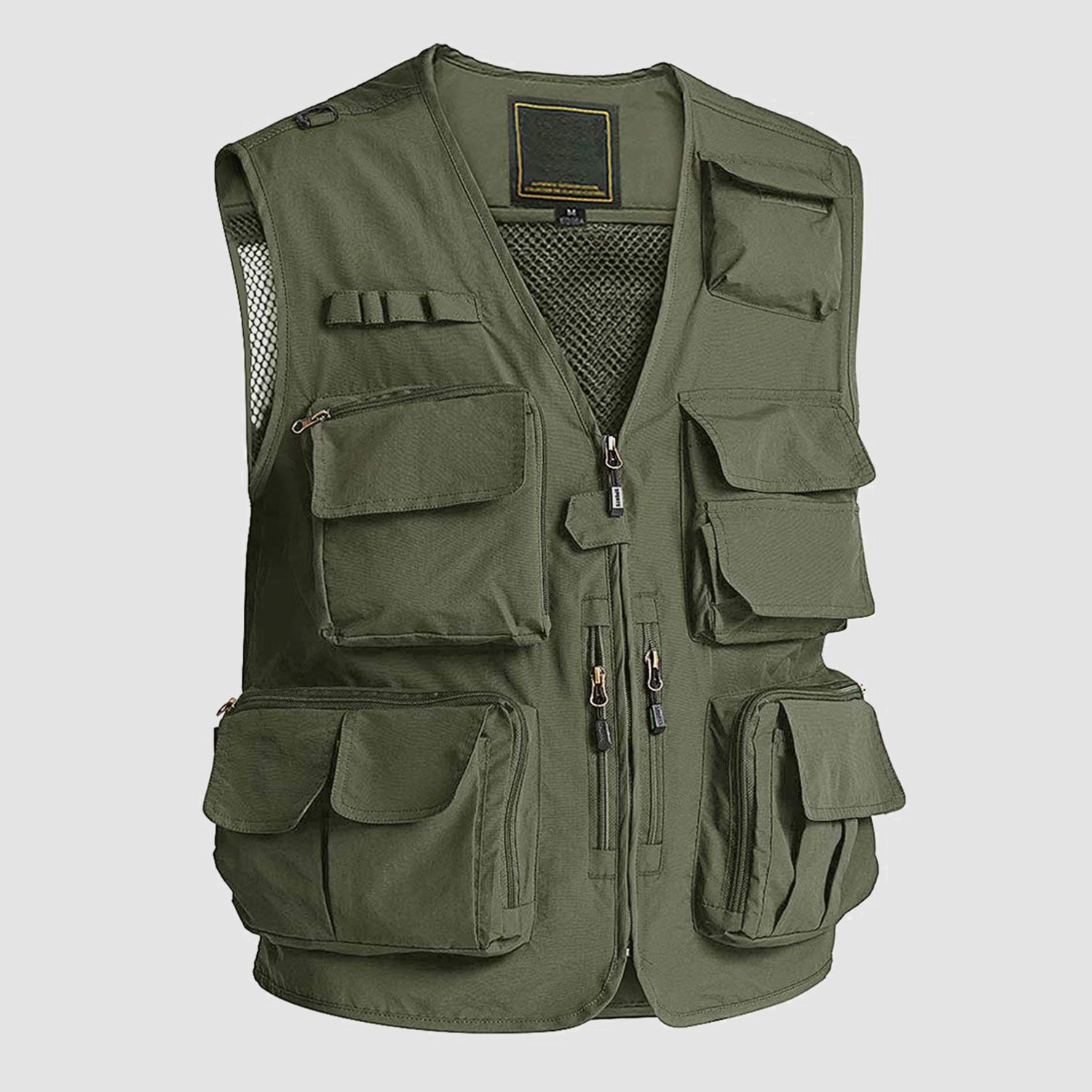 Men's Outerwear Vests Mesh Sleeveless Outdoor Work Vest with Multi Pockets Cargo Waistcoat Fishing