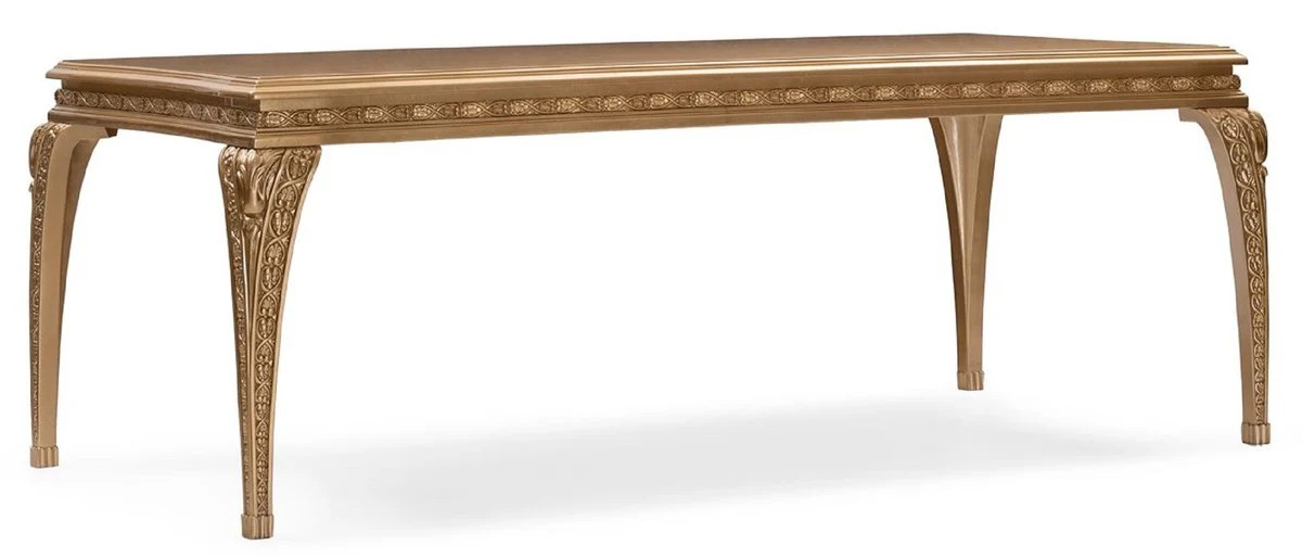 Casa Padrino mesa de comedor barroco de lujo oro - Mesa de cocina rectangular de estilo barroco - Muebles de comedor barrocos de lujo - Muebles de comedor barrocos