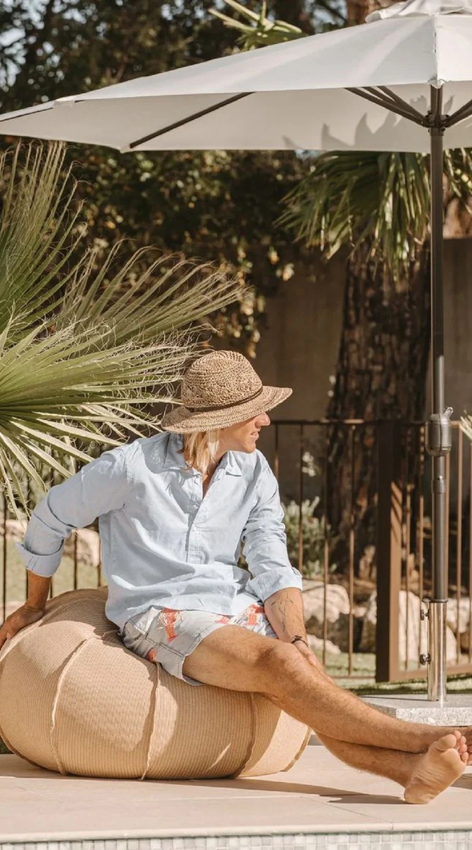 Casa Padrino puf de lujo erizo de mar beige ? 90 x A. 45 cm