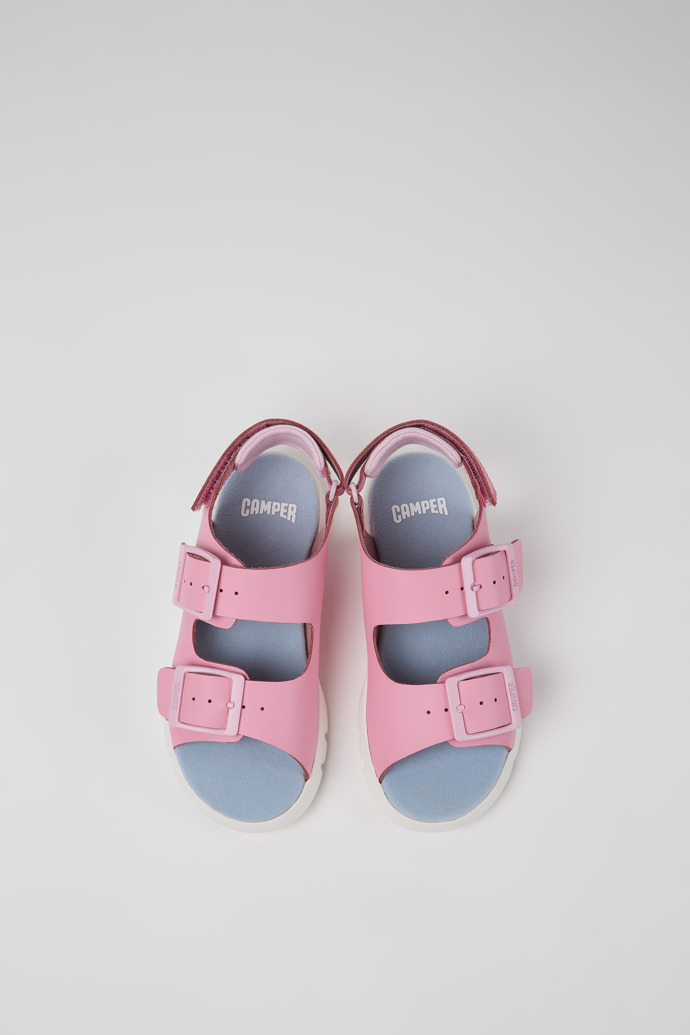 Caterpillar Pink leather sandals for children
