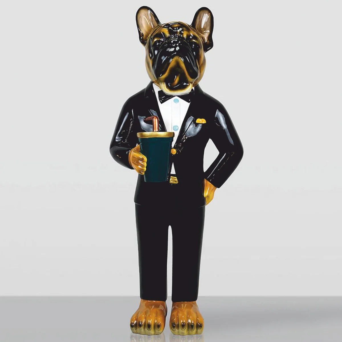 Casa Padrino escultura decorativa XXL bulldog con traje A. 170 cm - Figura decorativa grande