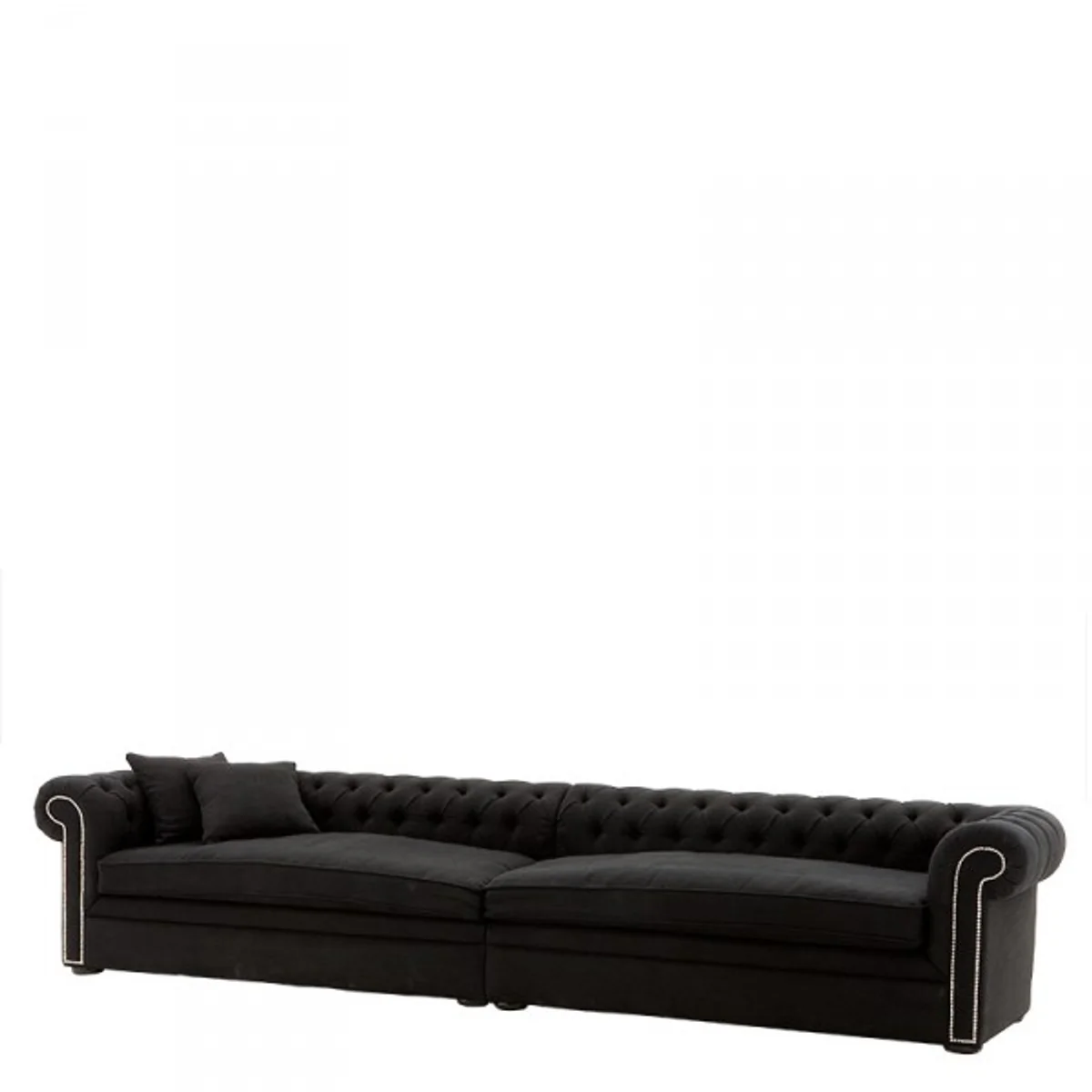 Huge Chesterfield Sofa Black luxury linen 380cm length