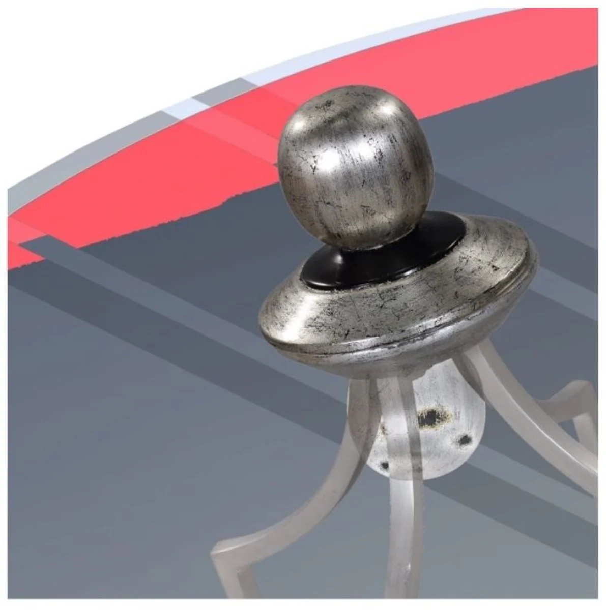 Casa Padrino mesa de bar de lujo plata / negro Ø 60 x H. 70 cm - Mesa de Bar Redonda