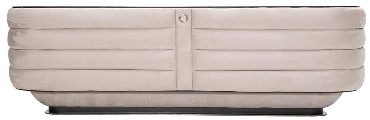 Casa Padrino sof¨¢ de lujo crema / gris / negro / oro 275 x 95 x A. 80 cm - Sof¨¢ de sal¨®n - Sof¨¢ de hotel - Muebles de sal¨®n - Muebles de hotel - Muebles de lujo - Interiores de lujo