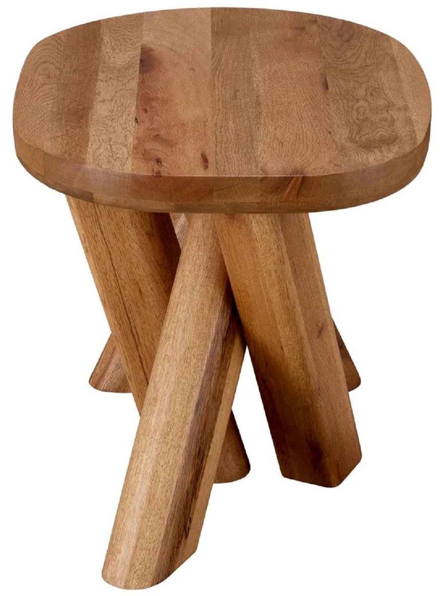 Casa Padrino mesa auxiliar de lujo de madera maciza marr¨®n 65 x 50 x A. 49,5 cm - Mesa auxiliar de madera de roble - Muebles de sal¨®n - Muebles de lujo - Calidad de lujo