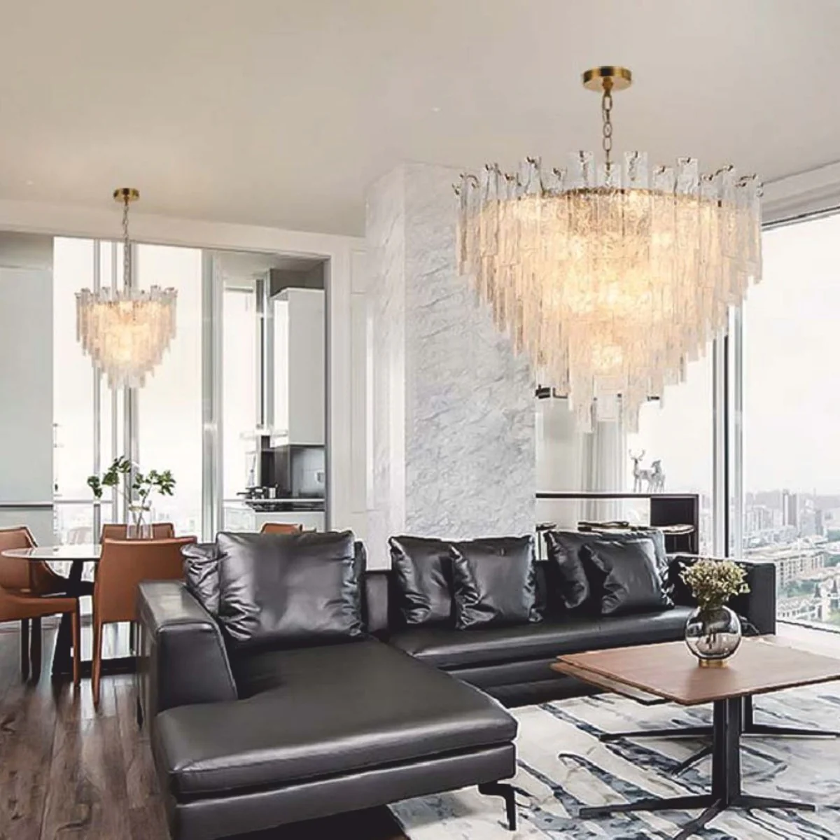 Casa Padrino l¨¢mpara de ara?a de cristal de lujo lat¨®n ? 52 cm - L¨¢mpara de ara?a para hotel y sala de estar