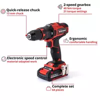 Cordless Impact Drill TE-CD 18/40 Li-i +64 (2x2,0Ah)