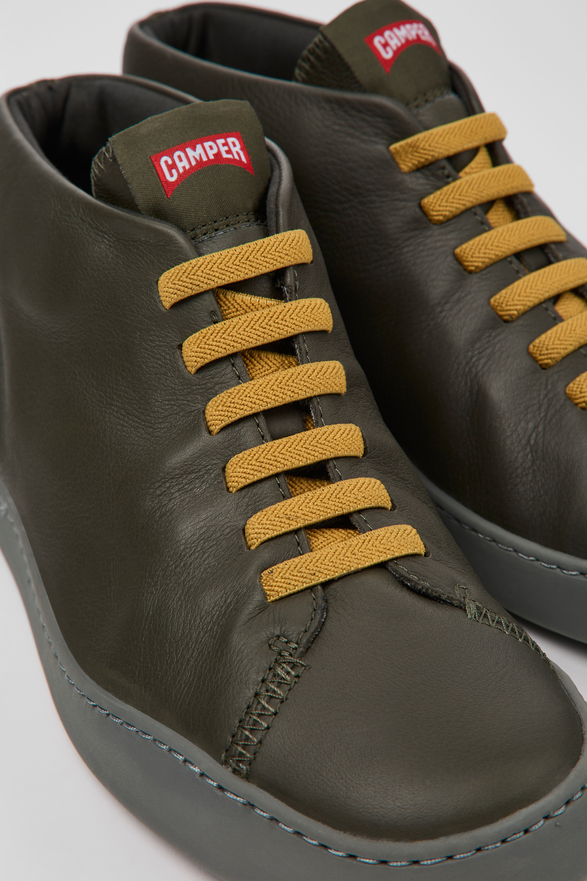 Peu Touring - Green leather sneakers for men