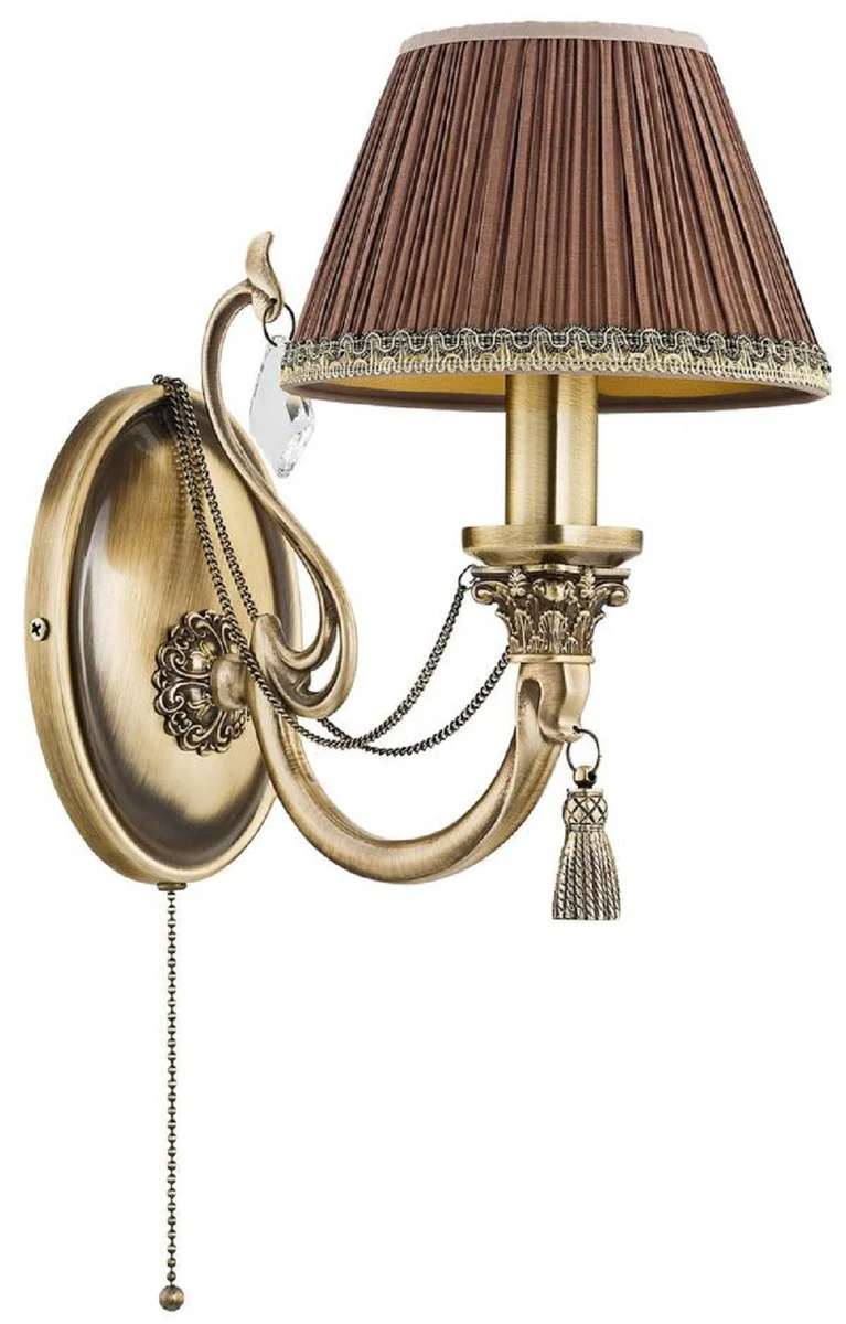 Casa Padrino l¨¢mpara de pared de cristal barroco de lujo lat¨®n con p¨¢tina / marr¨®n A. 25 cm